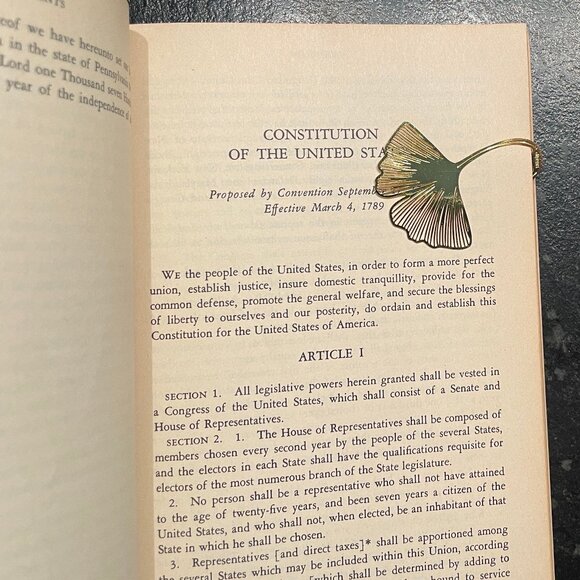 Elegant Gold Plated Ginkgo Leaf Bookmark (NWOT) - Picture 5 of 7